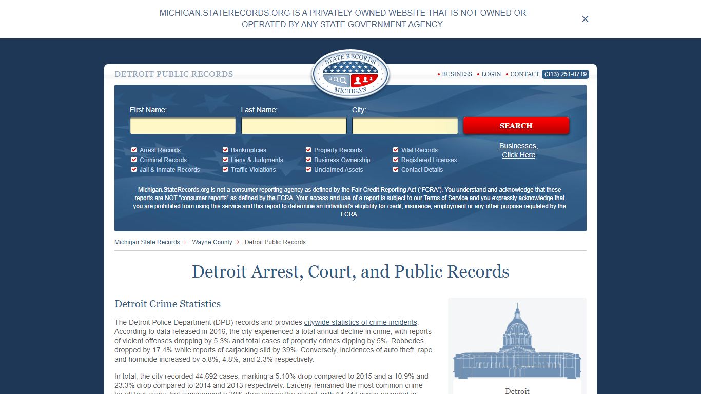 Detroit Arrest and Public Records | Michigan.StateRecords.org